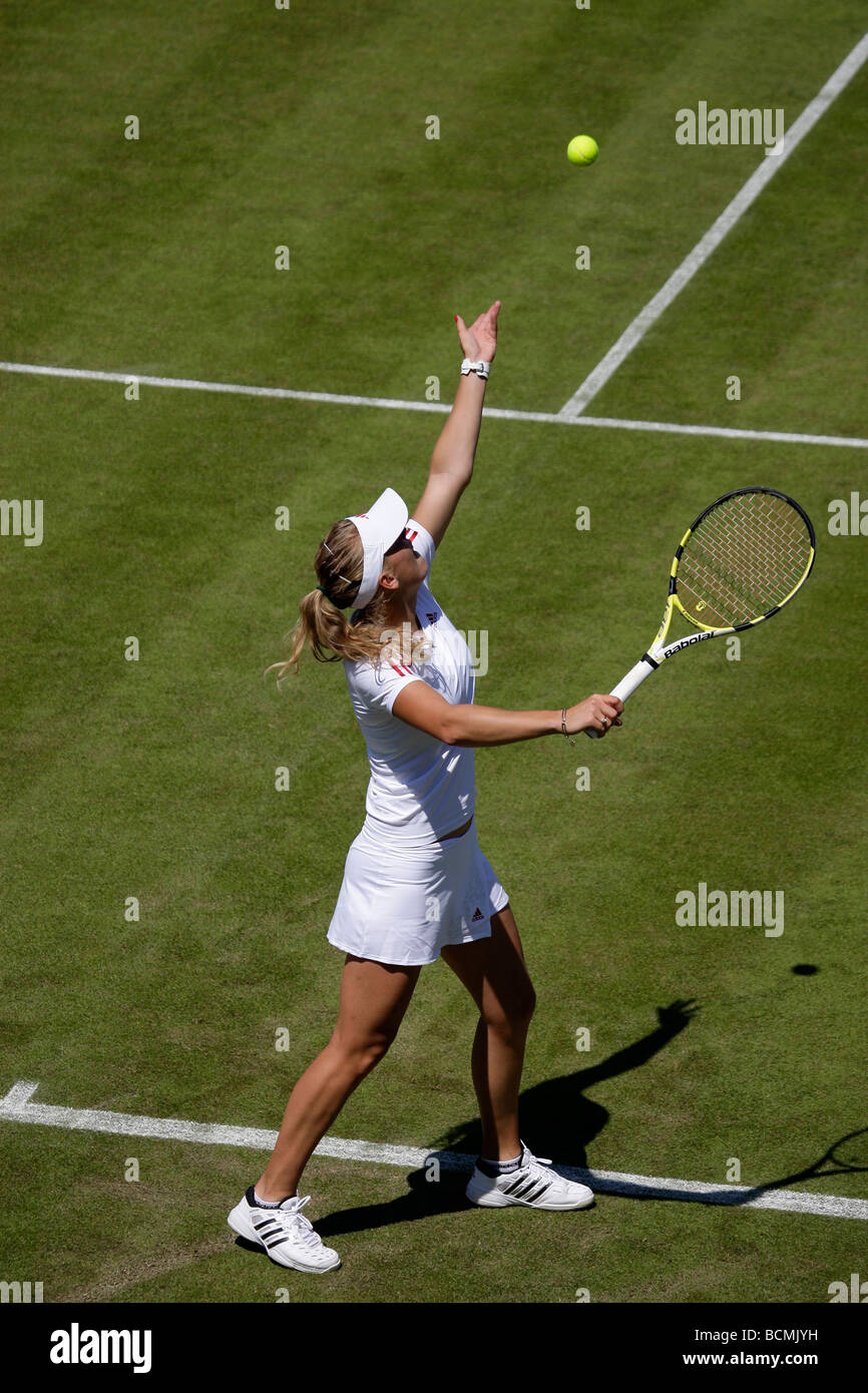 Campionati di Wimbledon 2009, Caroline WOZNIACKI DEN in azione Foto Stock