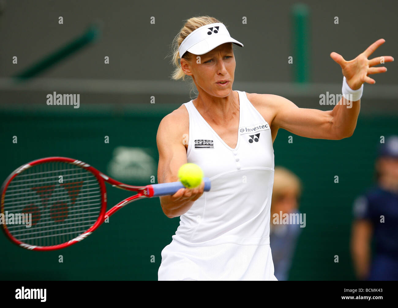 Campionati di Wimbledon 2009,Elena Dementieva RUS in azione Foto Stock