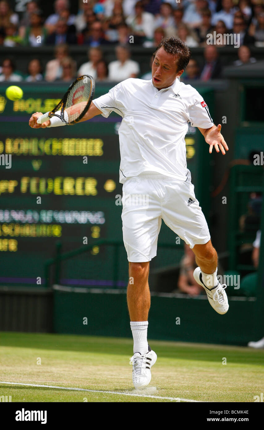 Campionati di Wimbledon 2009,Philipp KOHLSCHREIBER: risultati nei GER in azione Foto Stock