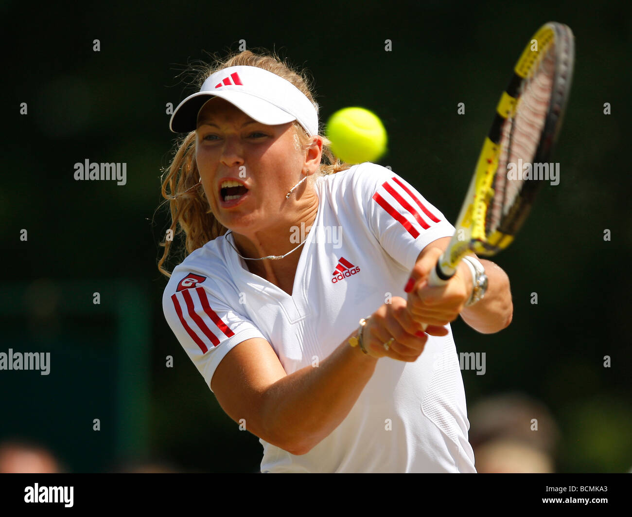 Campionati di Wimbledon 2009, Caroline WOZNIACKI DEN in azione Foto Stock