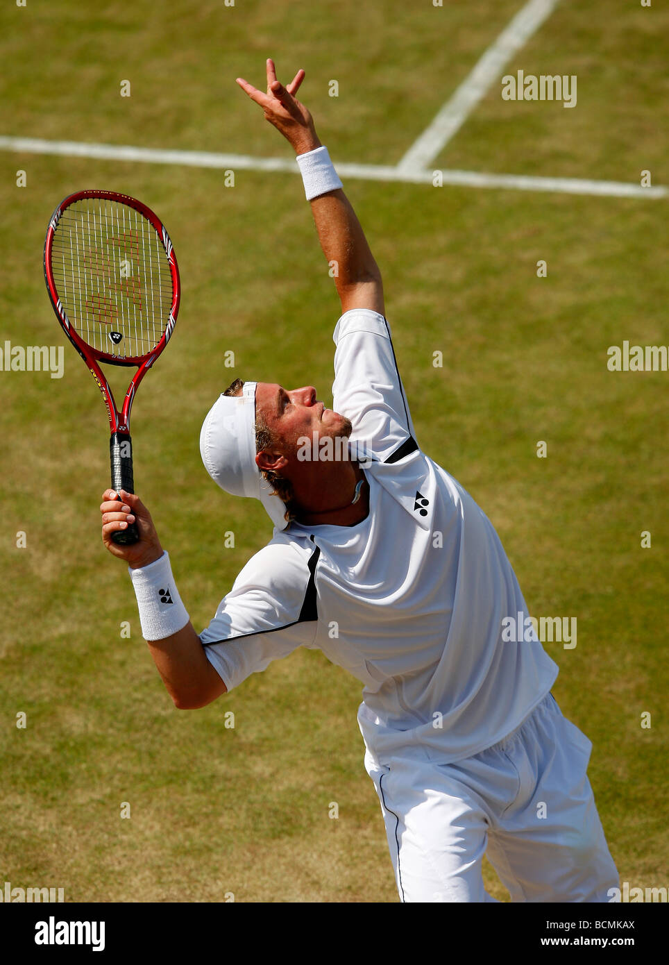 Campionati di Wimbledon 2009, Lleyton Hewitt AUS in azione Foto Stock