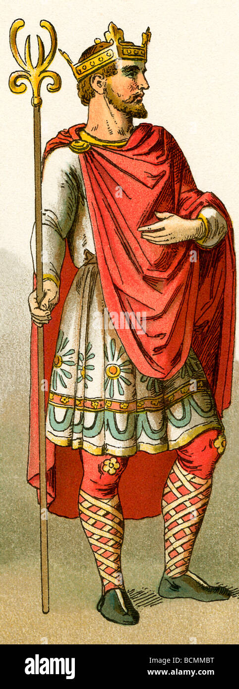 Anglo-Saxon king in A.D. 996 Foto Stock
