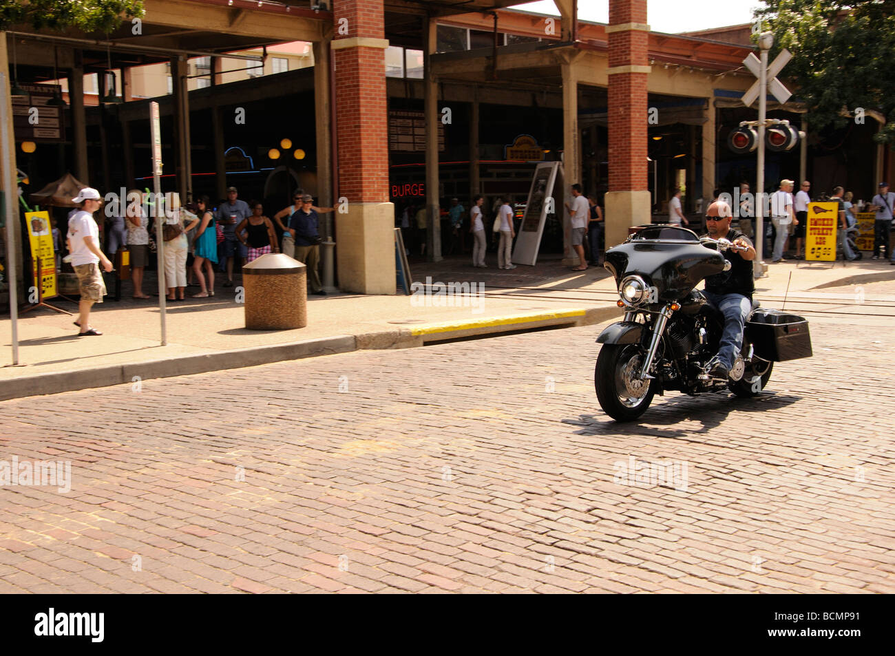 Biker in Stockyards, Fort Worth, Texas Foto Stock