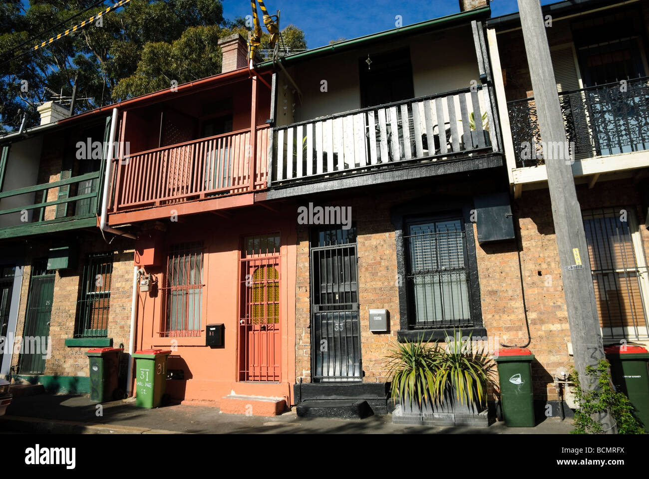 Colorate case terrazza. Foto Stock