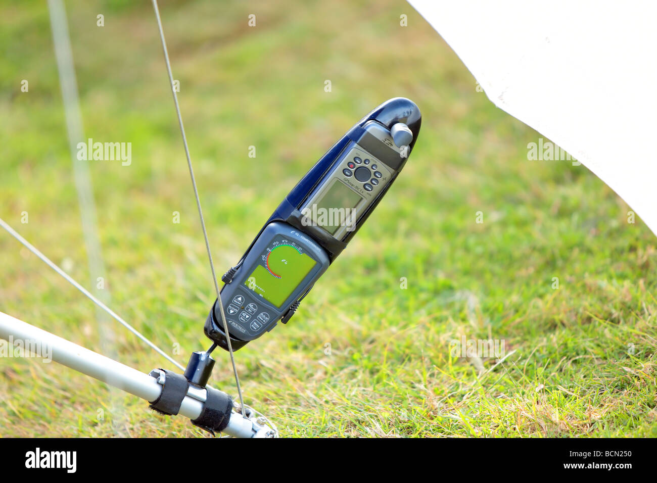 Navigazione e posizionamento di apparecchiature utilizzate su un deltaplano per volo e info destinazione Foto Stock