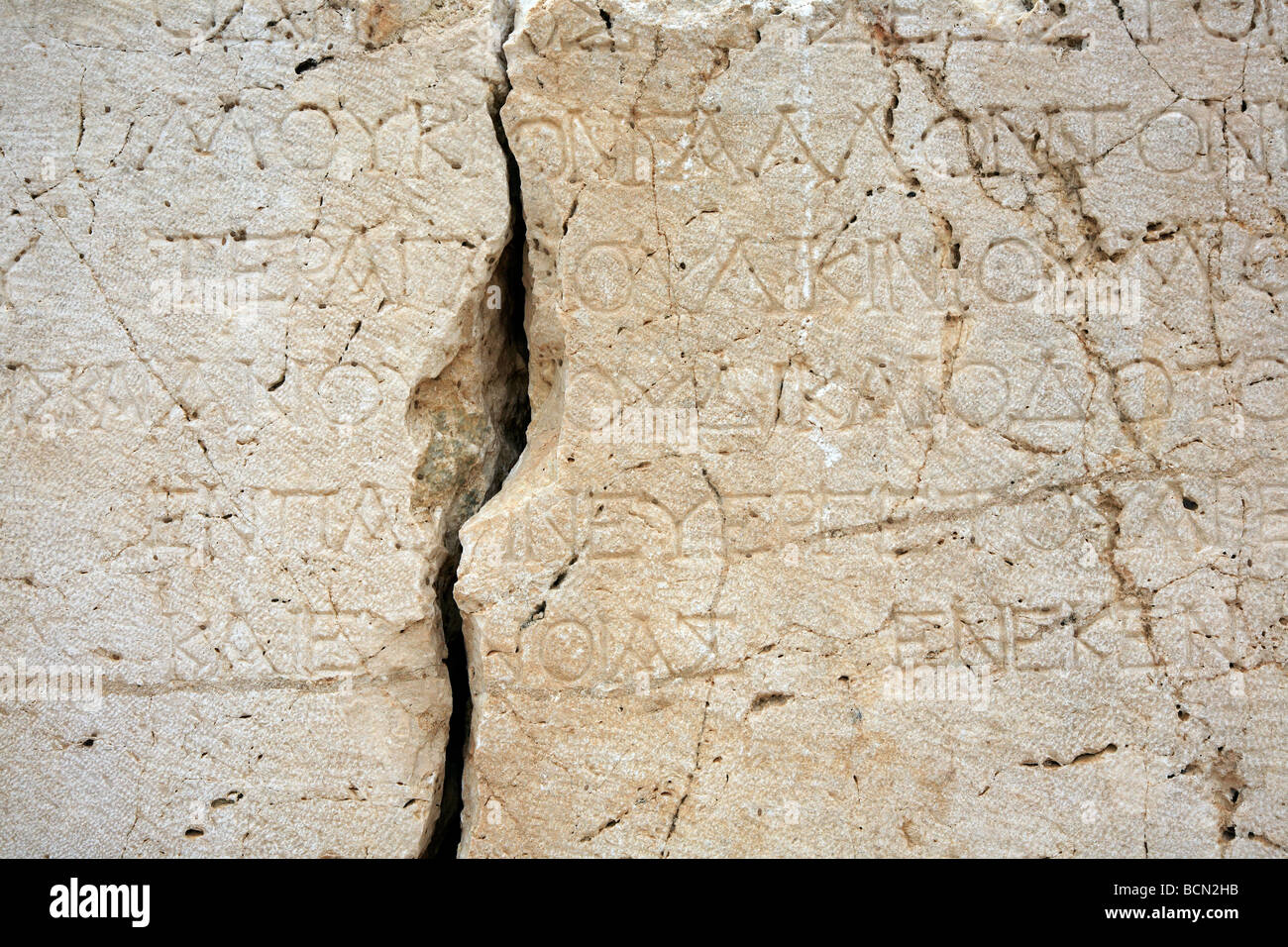 La scrittura greca Xanthos Turchia Foto Stock