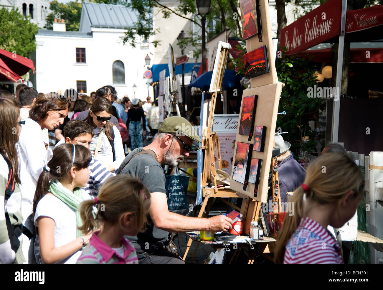 L'artista di strada in Montmartre, Parigi, Francia Foto Stock