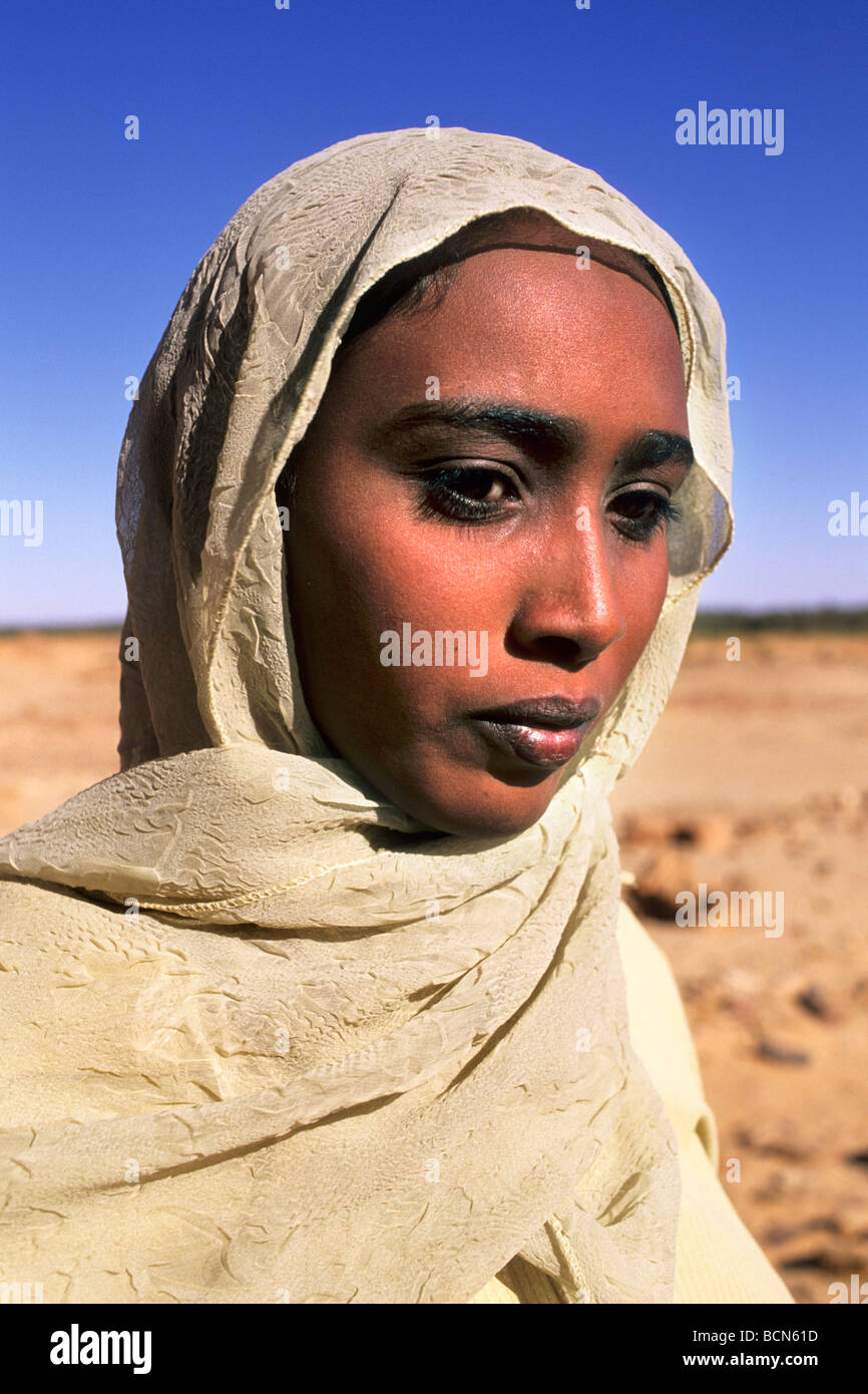 Sudan nubia vecchio dongola donna ritratto Foto Stock