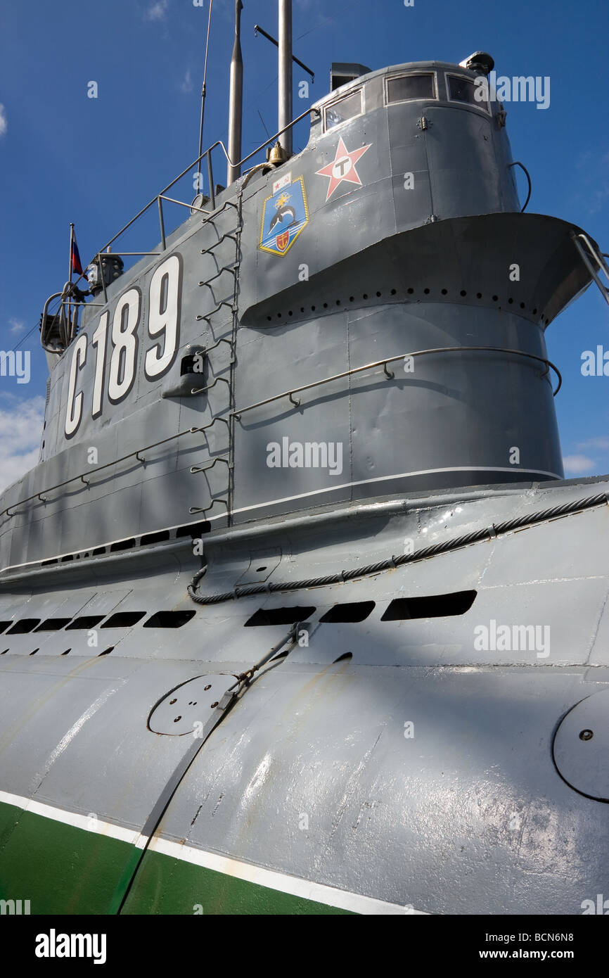 Russo sottomarino diesel C-189 classificazione NATO nome Whiskey 215 oggi museo San Pietroburgo, Russia Foto Stock