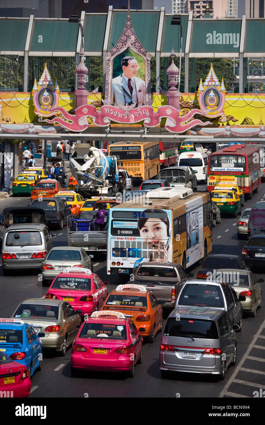 Il traffico di Bangkok in Thailandia Foto Stock