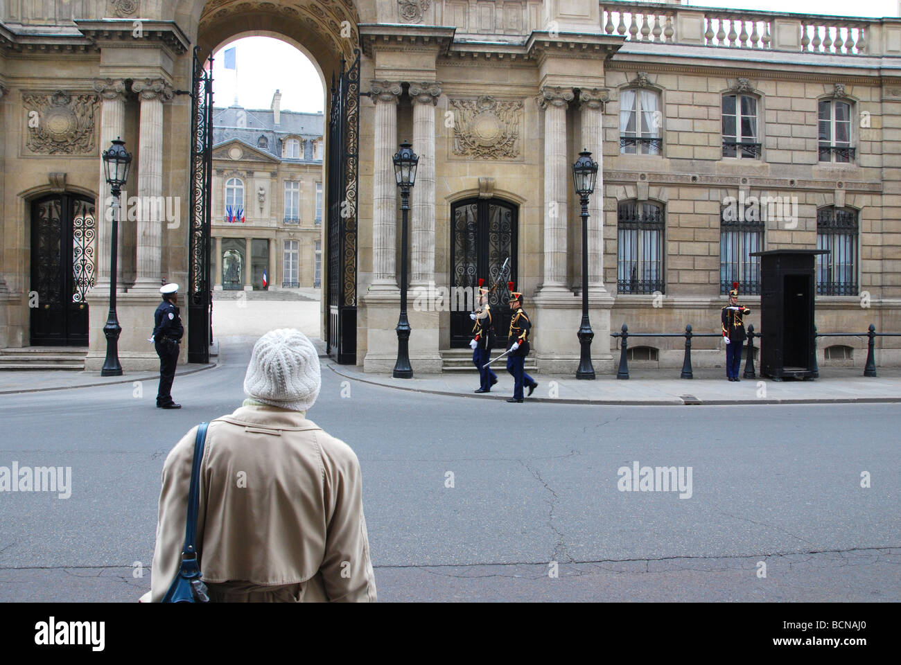 Elysee Palace, la residenza ufficiale del Presidente della Repubblica francese, Parigi Francia Foto Stock