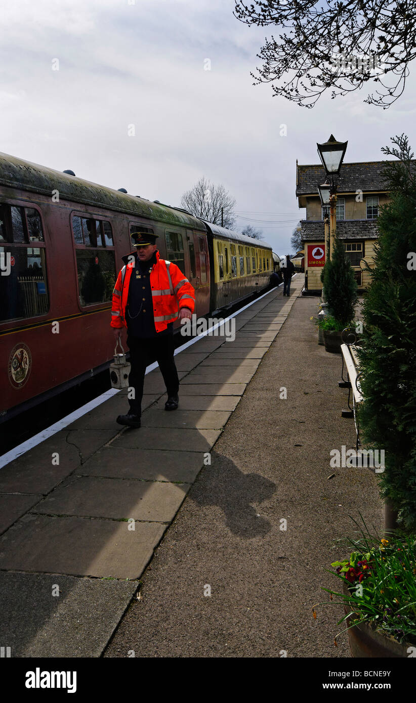 Protezione del segnale portante lampada, Cranmore Staion, Somerset Foto Stock