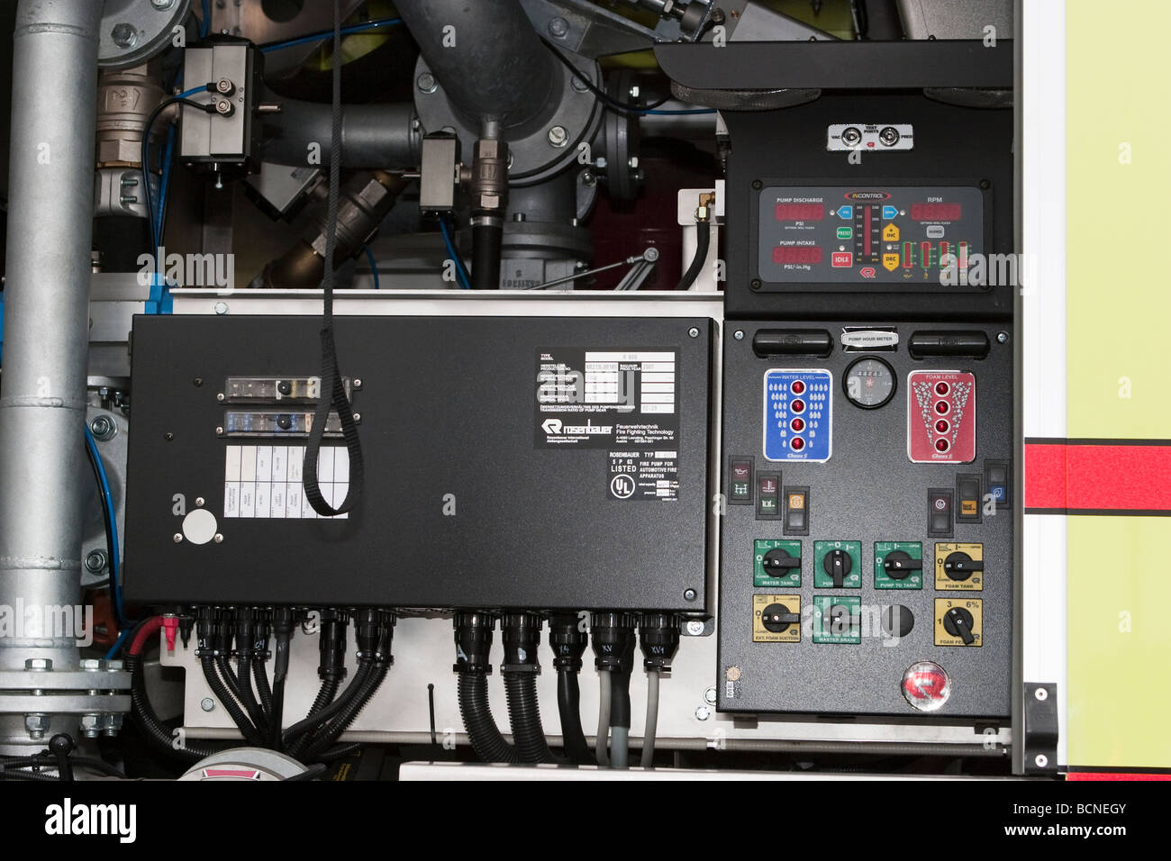 Burbank Glendale Pasadena autorità aeroportuale veicolo antincendio del pannello di controllo Foto Stock