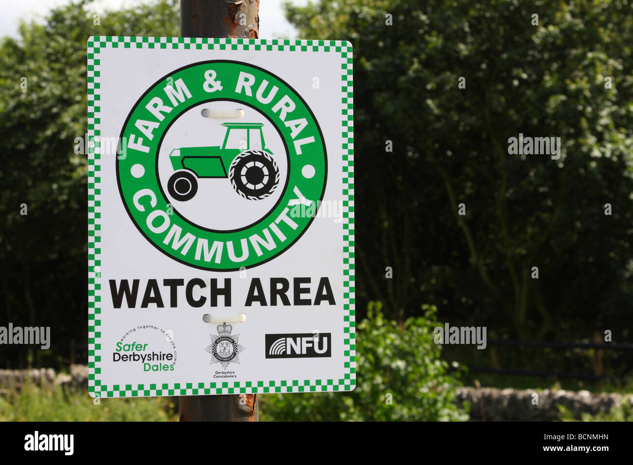 Una Farm & comunità rurali di Neighborhood Watch Area. Foto Stock