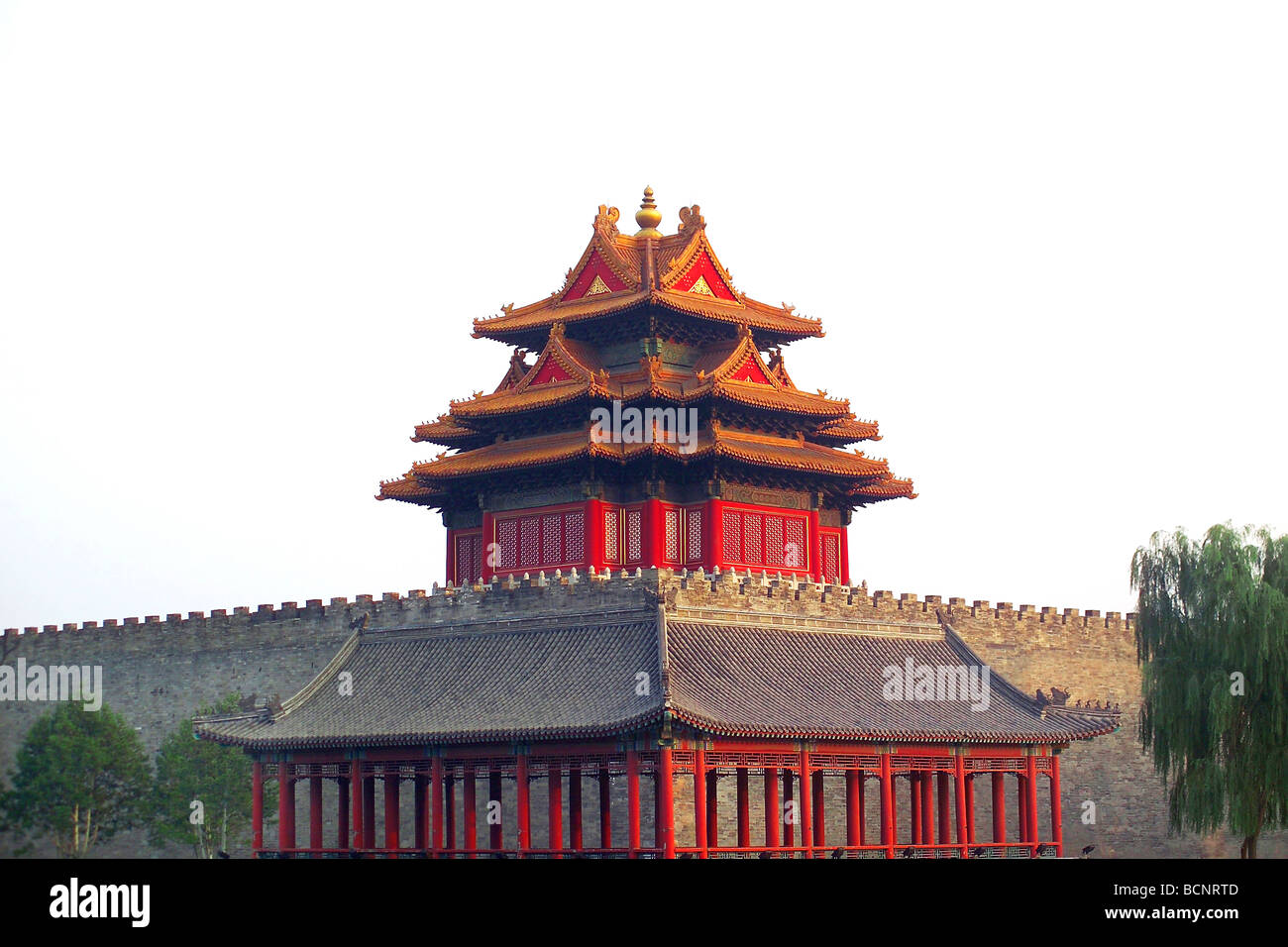 Angolo della torre della città proibita a Pechino, Cina Foto Stock