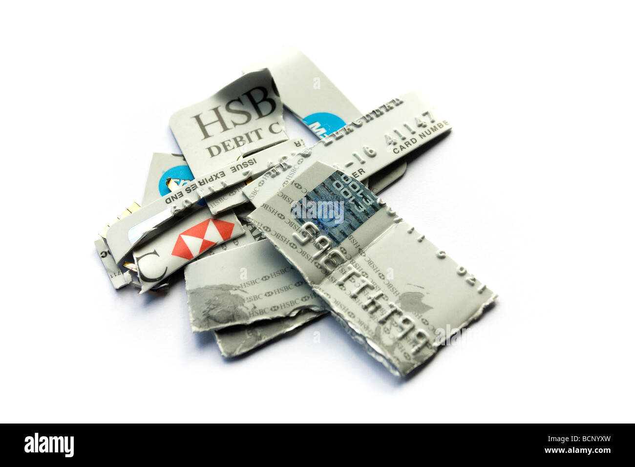 Credit Crunch concetto raffigurante il mondo finanziario e grandi banche in bit Foto Stock