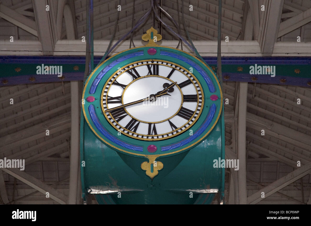 Orologio in Grand Avenue carne Smithfield Market London EC1 Foto Stock