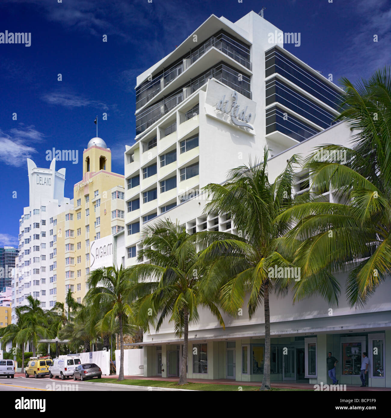 Il DiLido, nazionale e Delano hotel sulla spiaggia di Miami Beach, Florida, Stati Uniti d'America Foto Stock