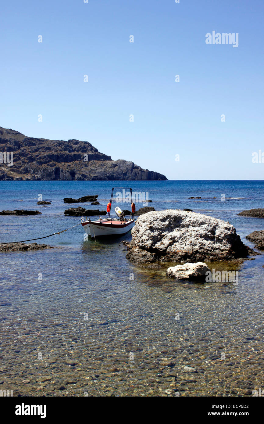 La Plaka Bay a Plakias sull'isola greca di creta. Foto Stock