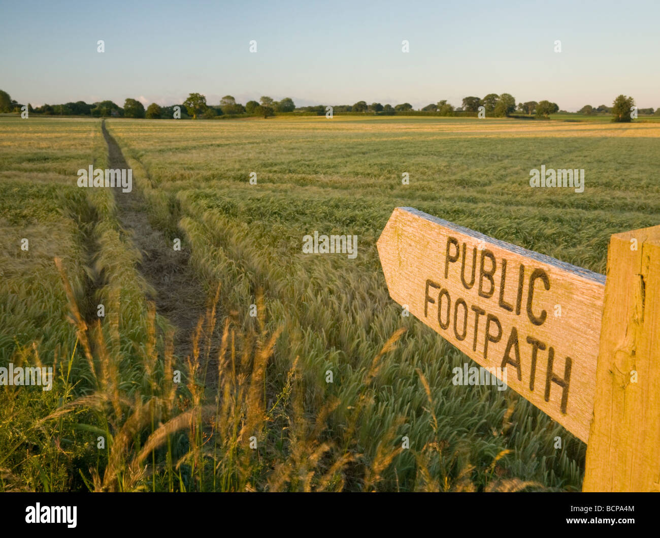 Sentiero pubblico segno Foto Stock