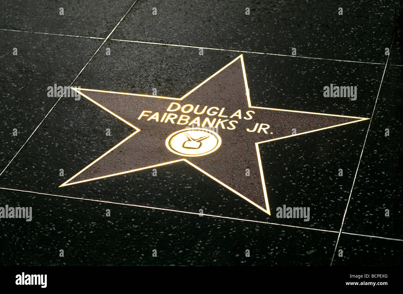 Douglas Fairbanks Jr stella sulla Hollywood Blvd Foto Stock