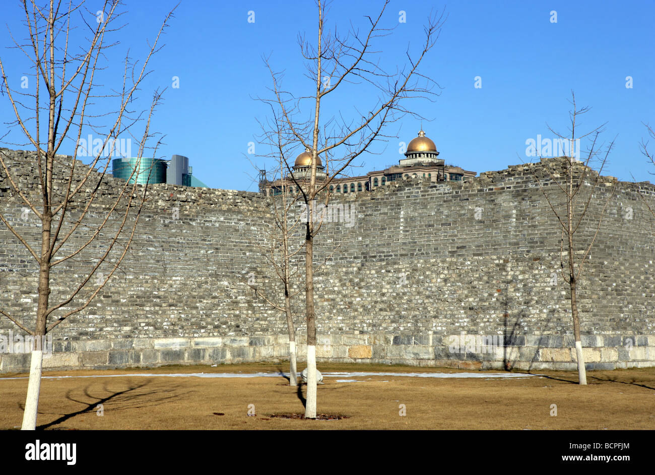 La Dinastia Ming City Wall reliquie Park, Pechino, Cina Foto Stock
