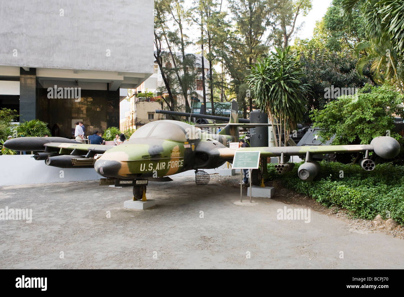 Il piano americano in mostra presso il Museo dei Resti della Guerra nella città di Ho Chi Minh, Vietnam Foto Stock