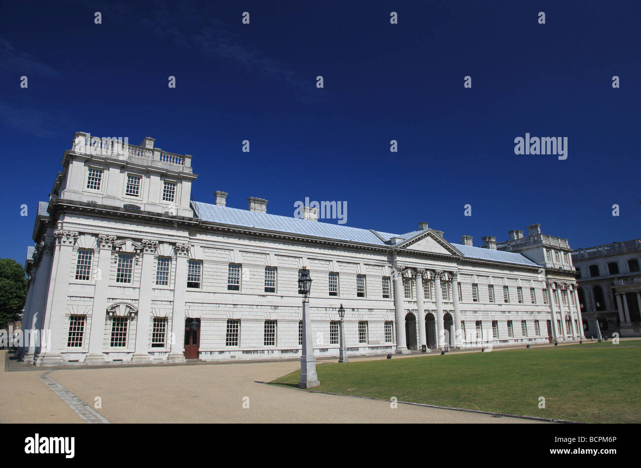 Old Royal Naval College di Greenwich, a sud-est di Londra. Foto Stock