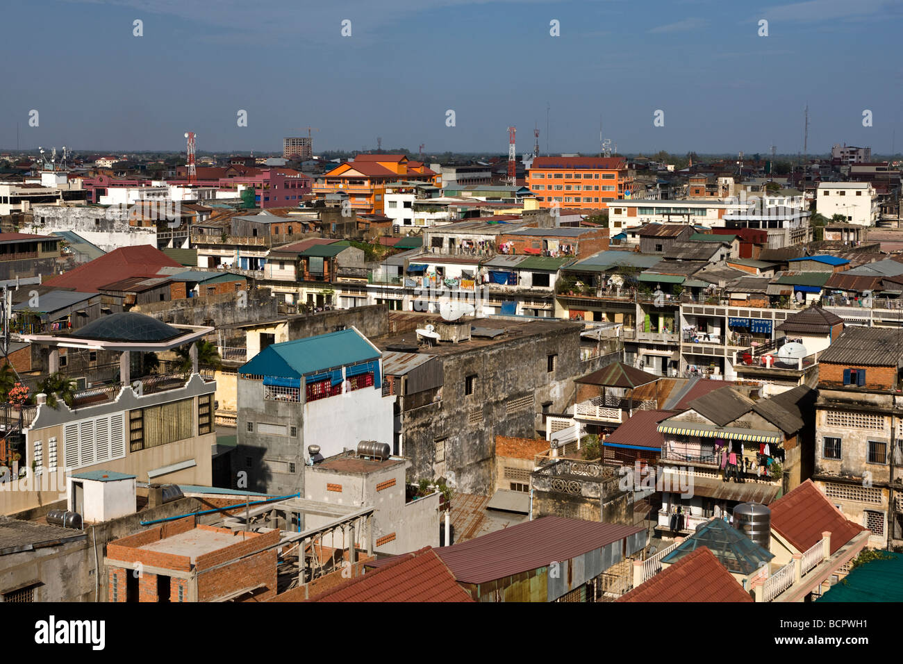 Vista sulla città di Phnom Penh Cambogia Foto Stock