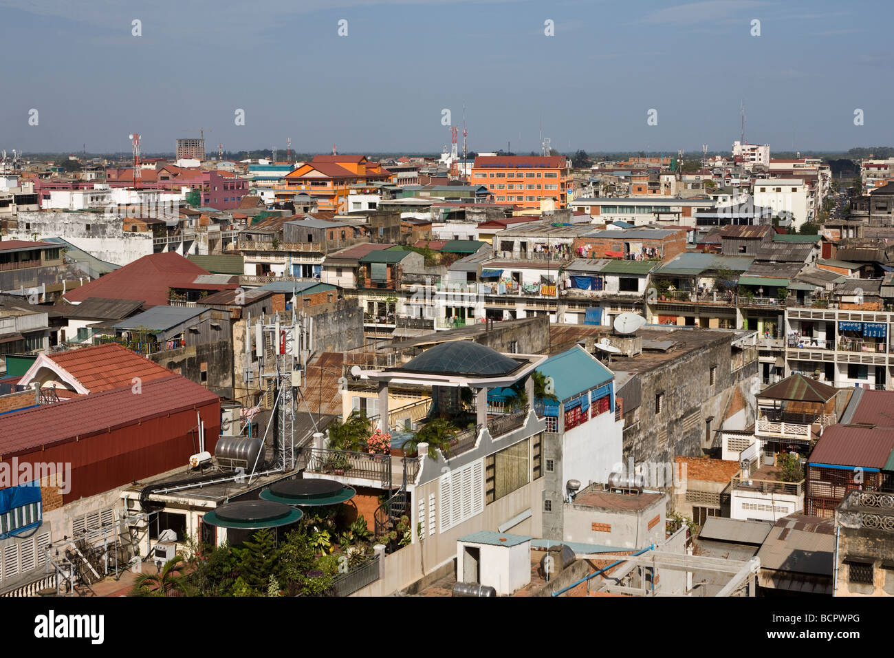 Vista sulla città di Phnom Penh Cambogia Foto Stock