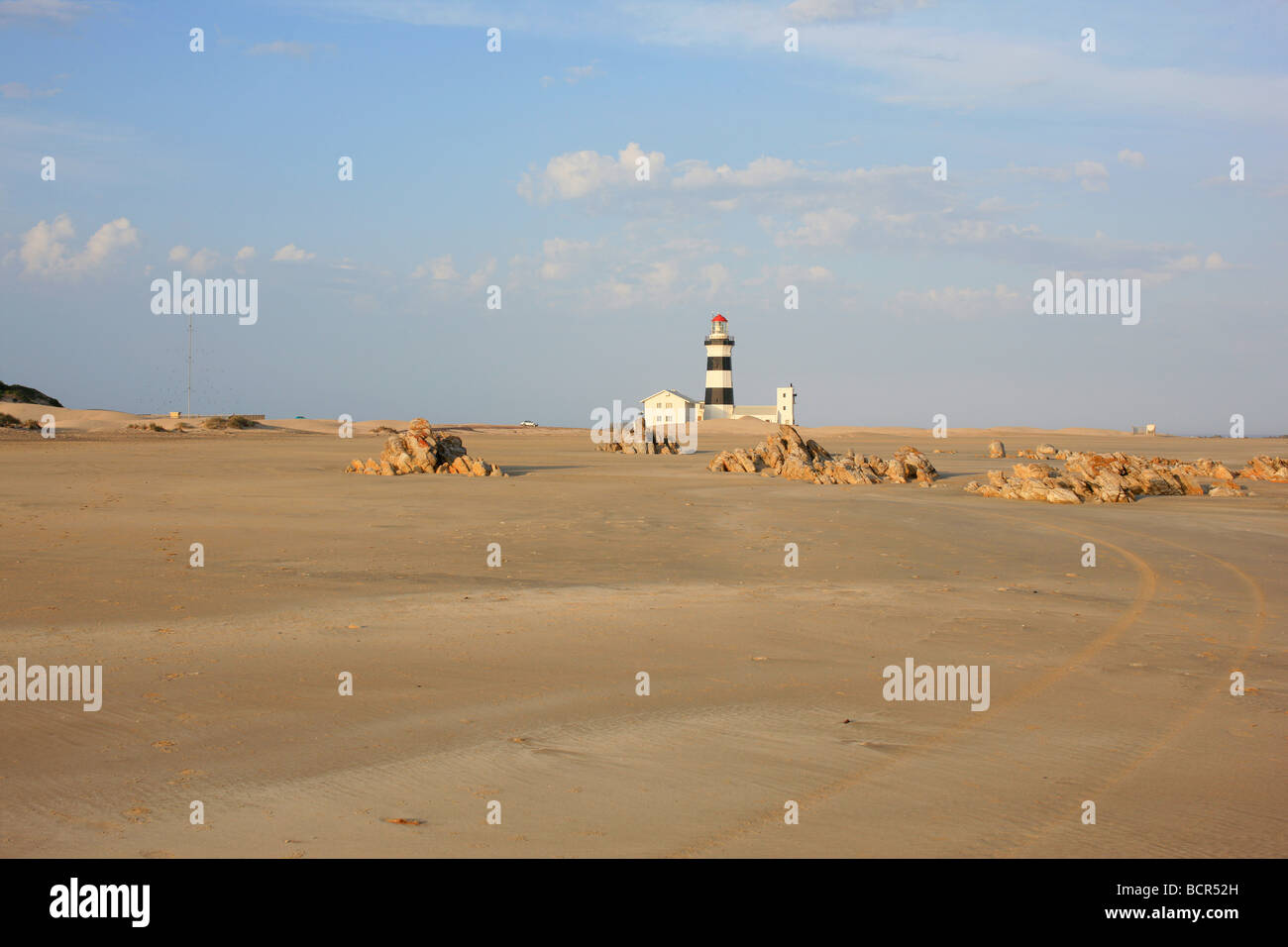 Algoa Bay faro sulla costa orientale del Sud Africa Foto Stock