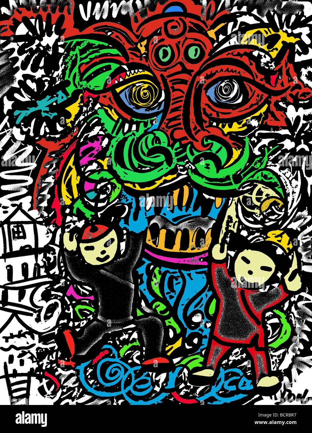 Anno Nuovo Cinese, 2007, Diana Ongs (b.1940/cino-americano) Computer grafica Foto Stock