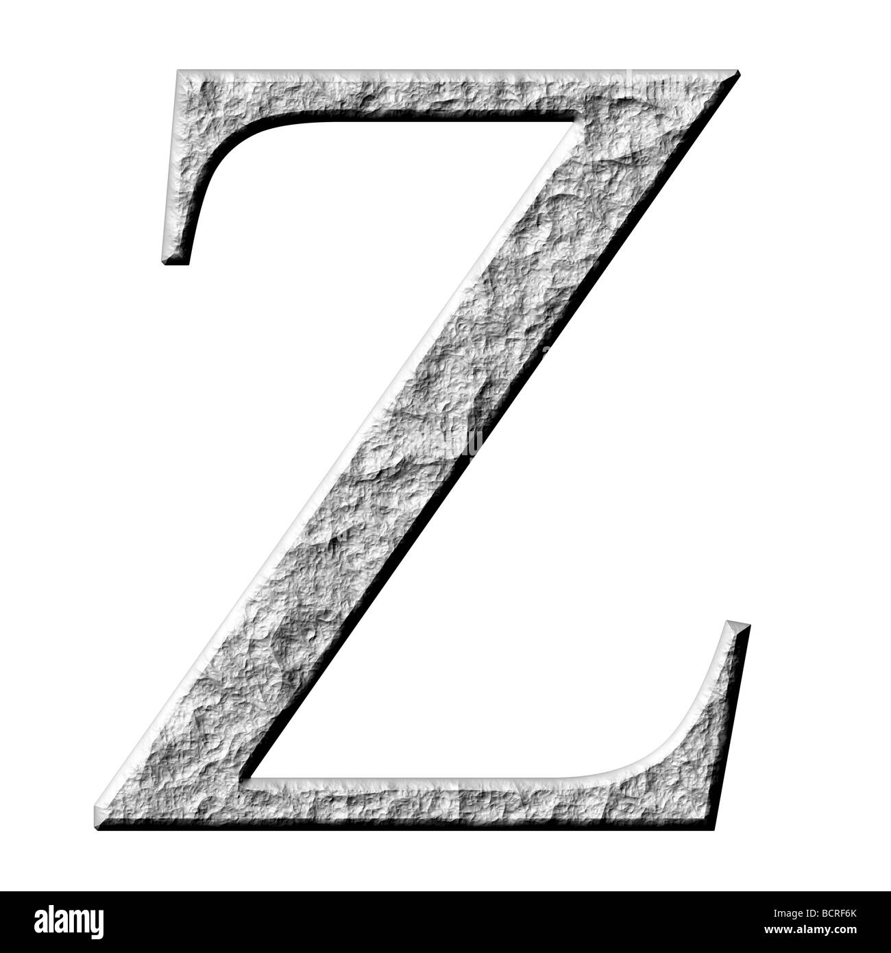 3d stone lettera greca Zeta Foto Stock