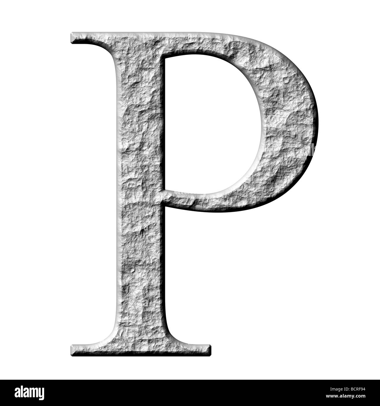 3d stone lettera greca Rho Foto Stock
