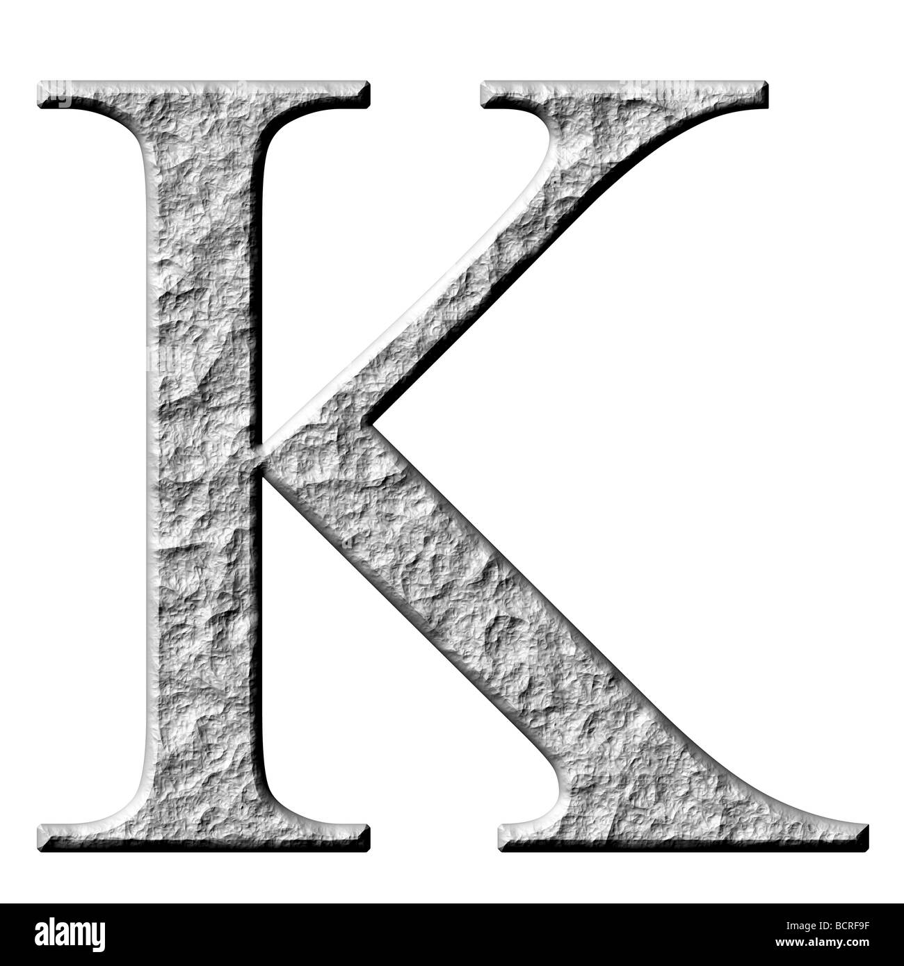 3d stone lettera greca Kappa Foto Stock