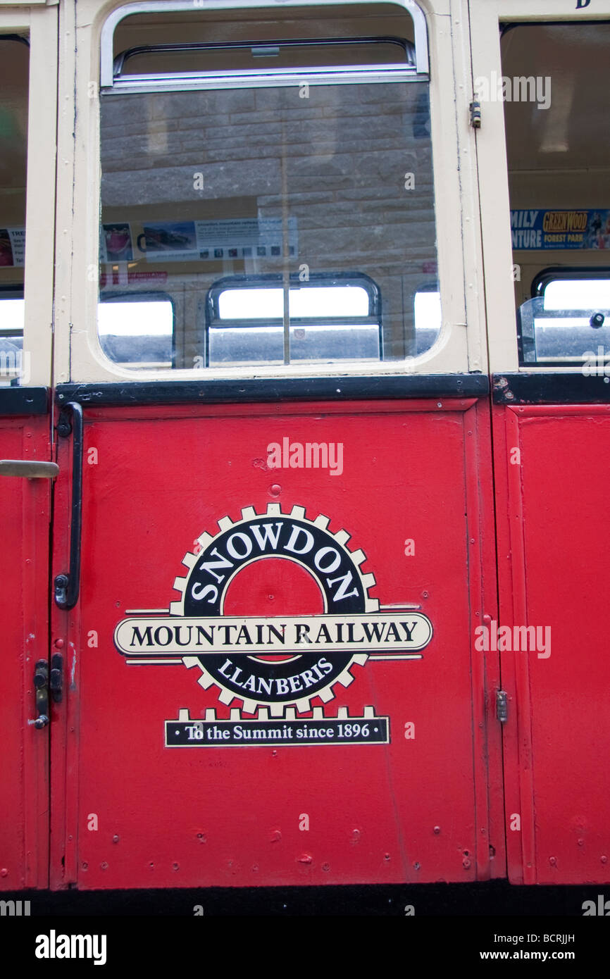 Snowdon Mountain carrozza ferroviaria. Foto Stock