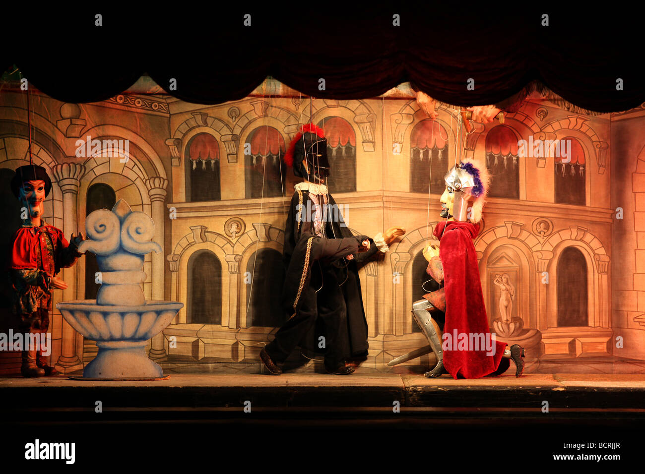 Don Giovanni all'Opera con marionette Ubicazione Praga Il Teatro Nazionale delle Marionette Foto Stock