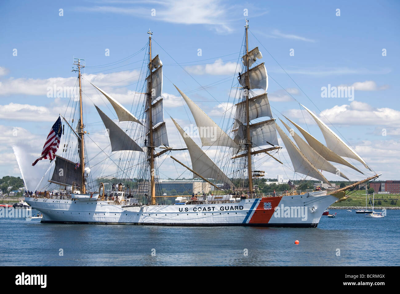 Gli Stati Uniti La guardia costiera della nave l'Aquila in Halifax porto sul lungomare di Halifax in Nova Scotia Tall Ships Festival 2009 il 20 luglio 2009. Foto Stock