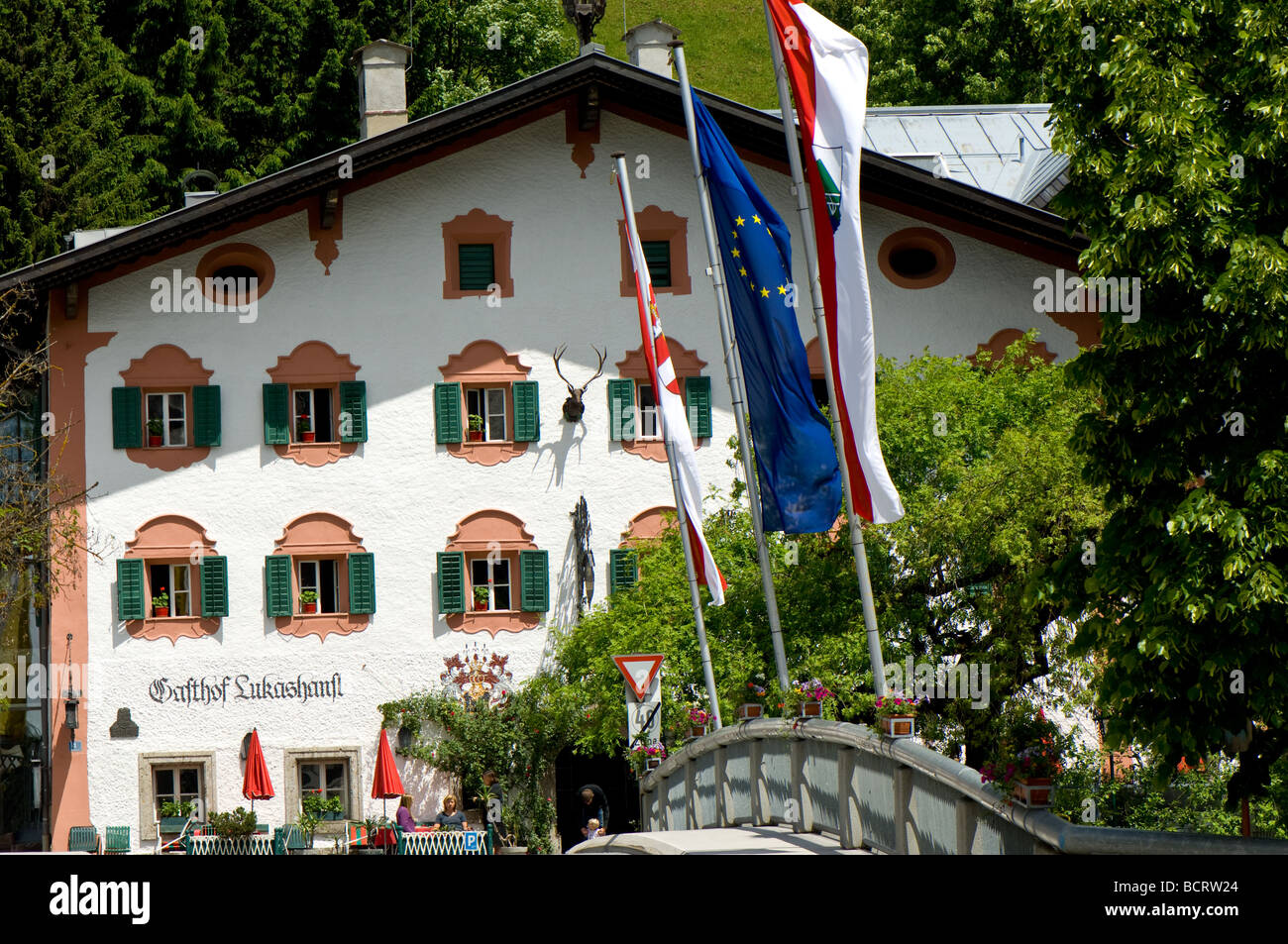 L'hotel Lukashansl a Bruck, Zell am See, Austria Foto Stock