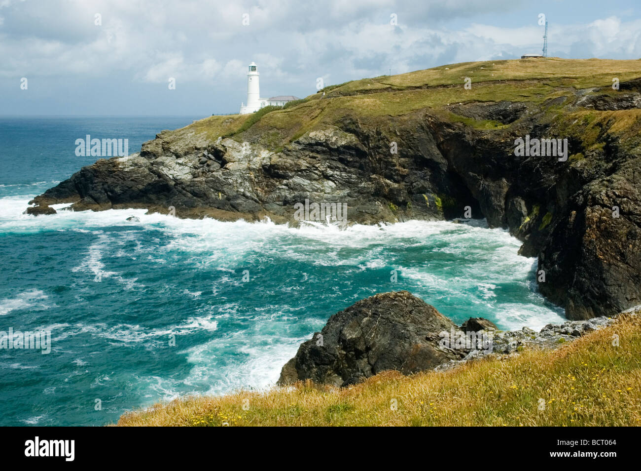 Trevose Testa e faro, North Cornwall Foto Stock