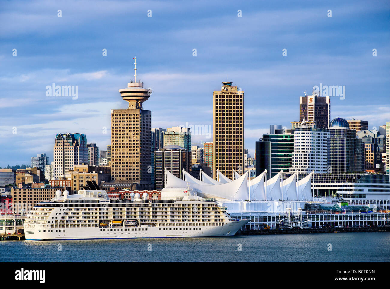 Lo skyline di Vancouver in Canada Foto Stock