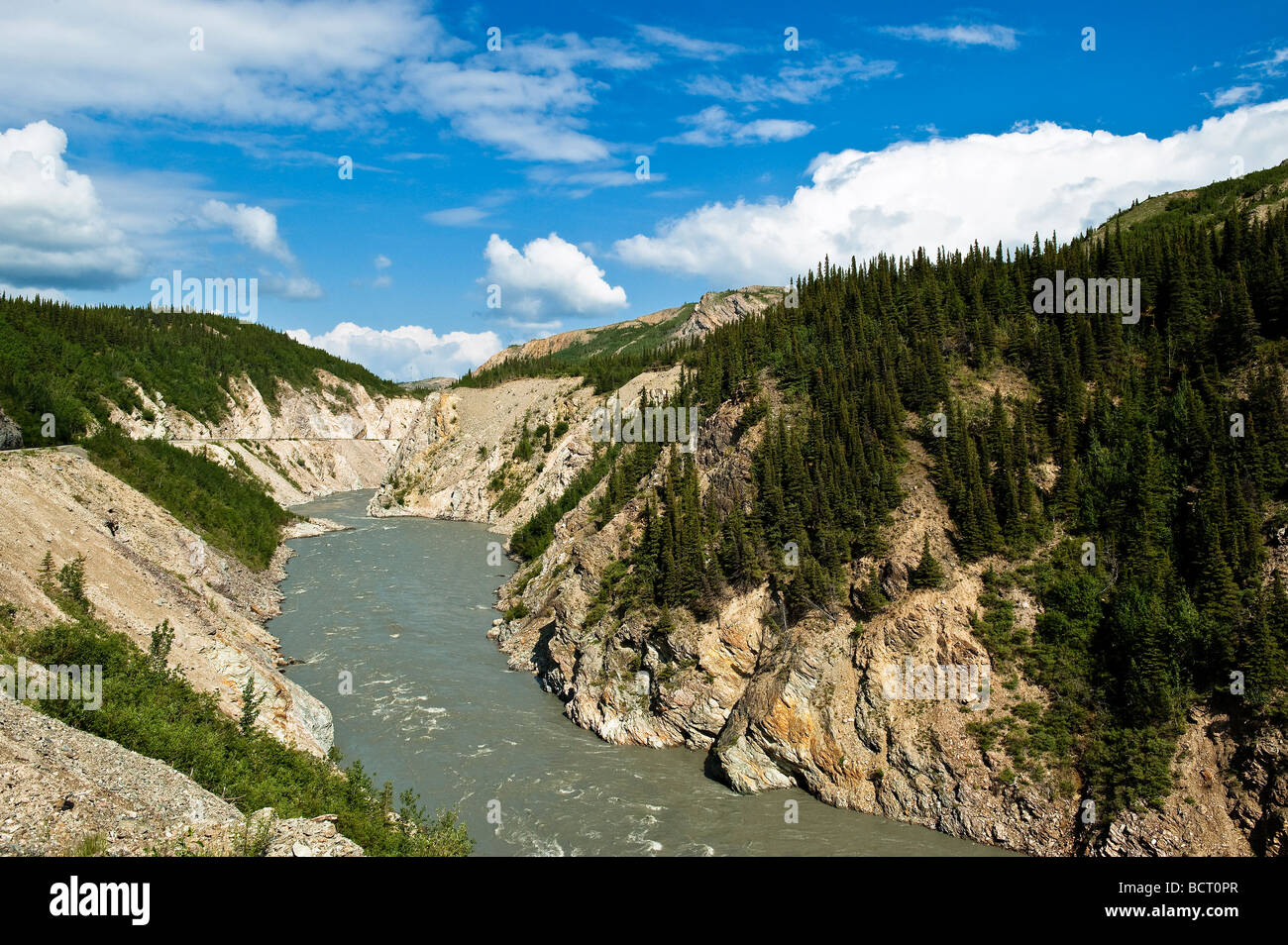 Paesaggio del Fiume Nenana, Healy, Alaska Foto Stock