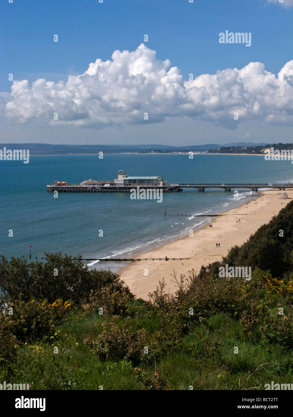 Bournemouth East Beach e Pier, Dorset. Regno Unito Foto Stock