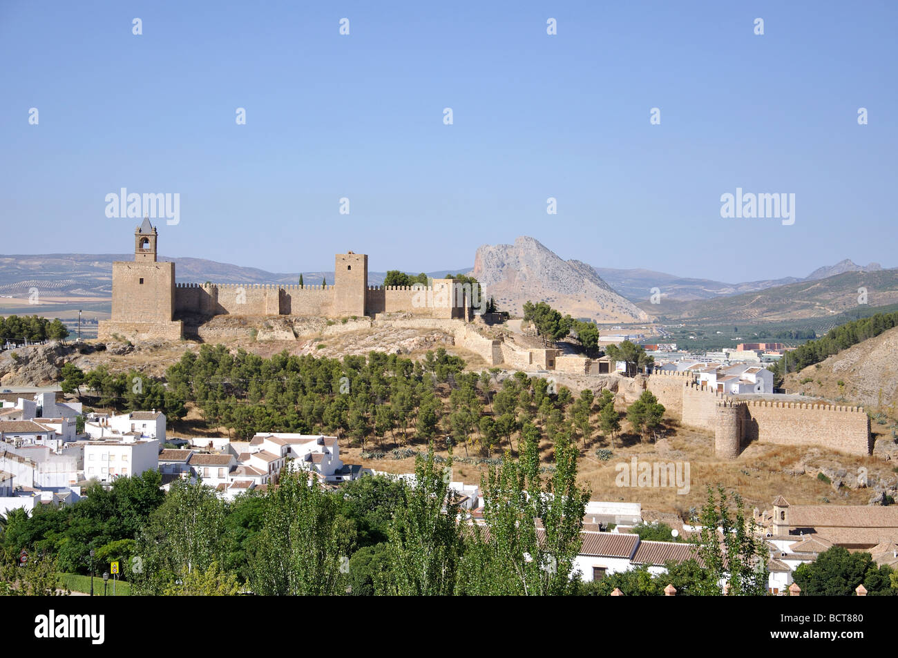 Castello moresco, Antequera, provincia di Malaga, Andalusia, Spagna Foto Stock