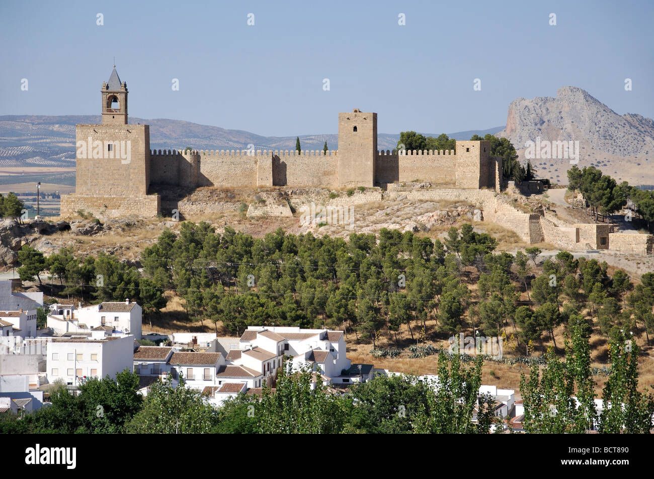 Castello moresco, Antequera, provincia di Malaga, Andalusia, Spagna Foto Stock