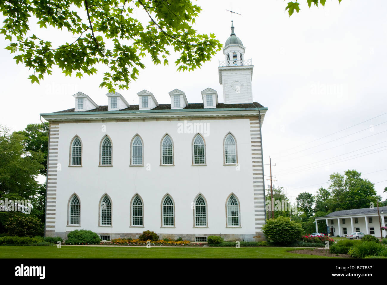 Tempio di Kirtland in Ohio, prima chiesa mormone mai costruito 1836 Foto Stock