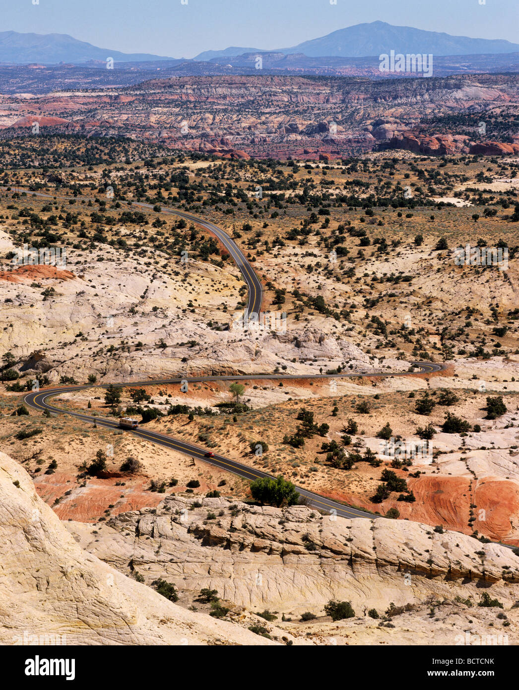 Parco Nazionale di Zion, autostrada, Vista panoramica, Utah, Stati Uniti d'America Foto Stock