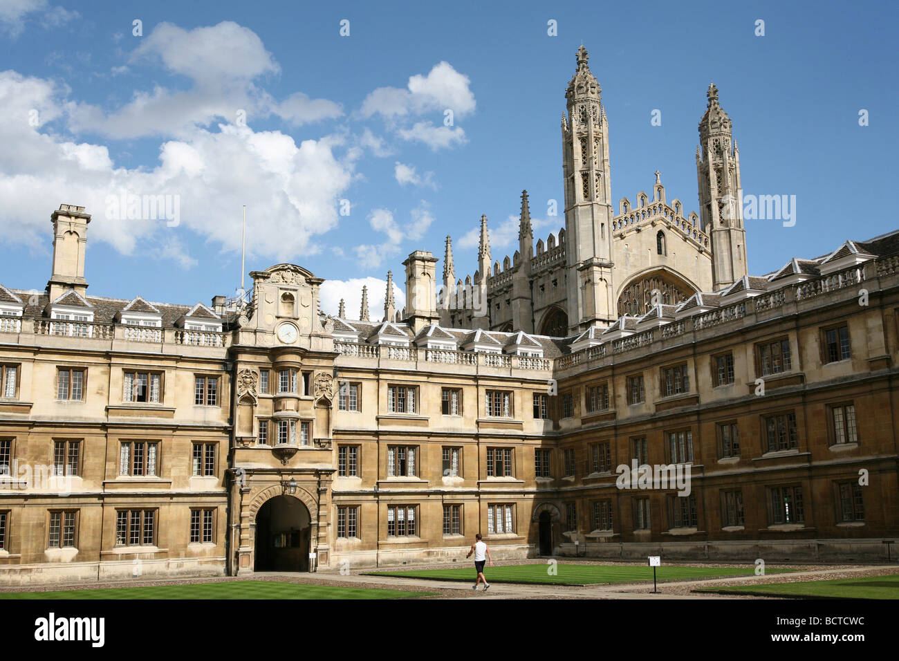 Università di Cambridge, Clare College cortile Foto Stock