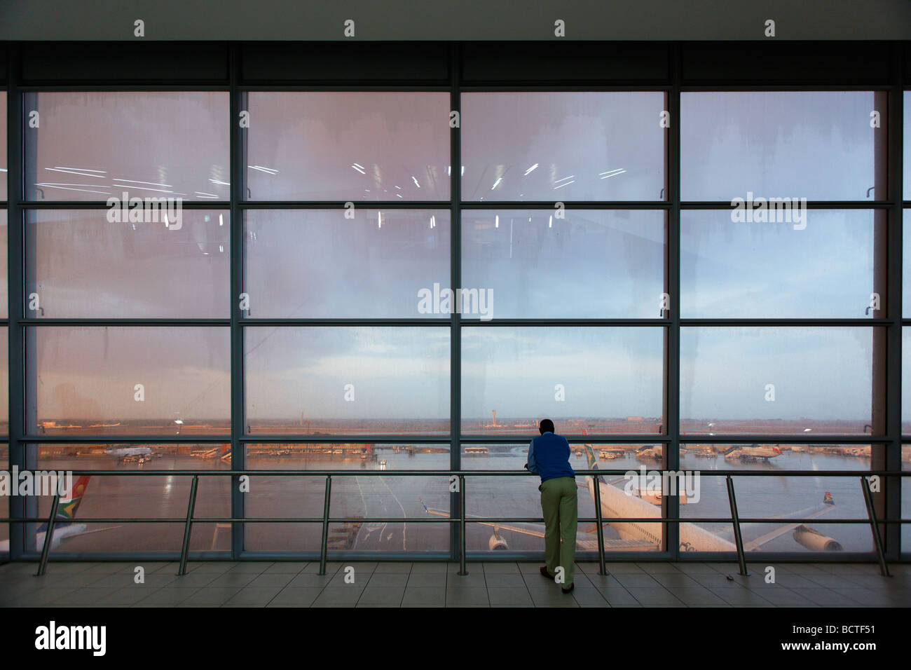 Observation Deck, airfield, aereo, OR Tambo Aeroporto Internazionale di Johannesburg, Sud Africa e Africa Foto Stock
