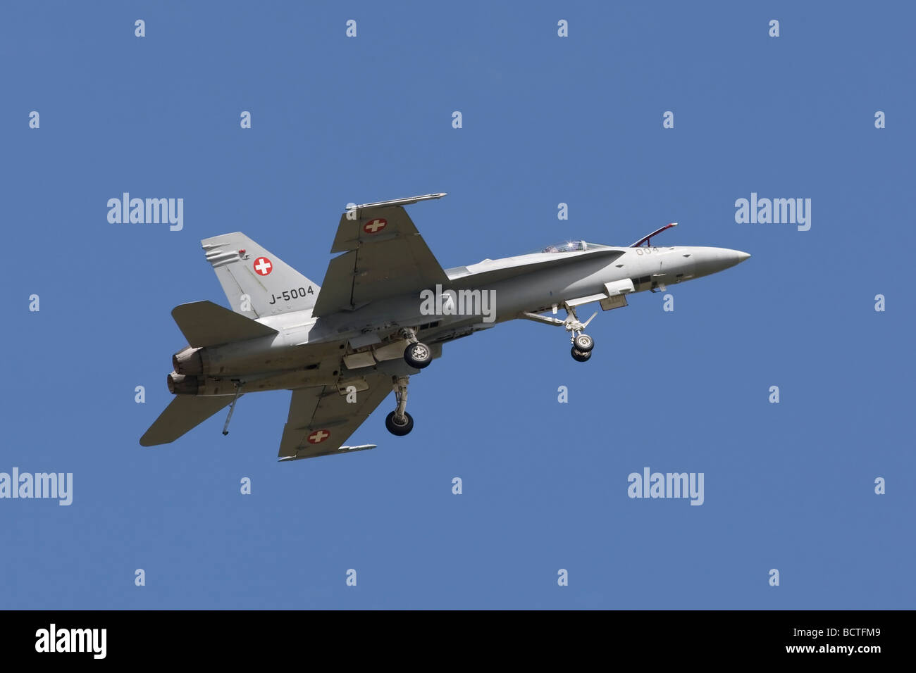 Un Swiss Air Force F18 Hornet Foto Stock